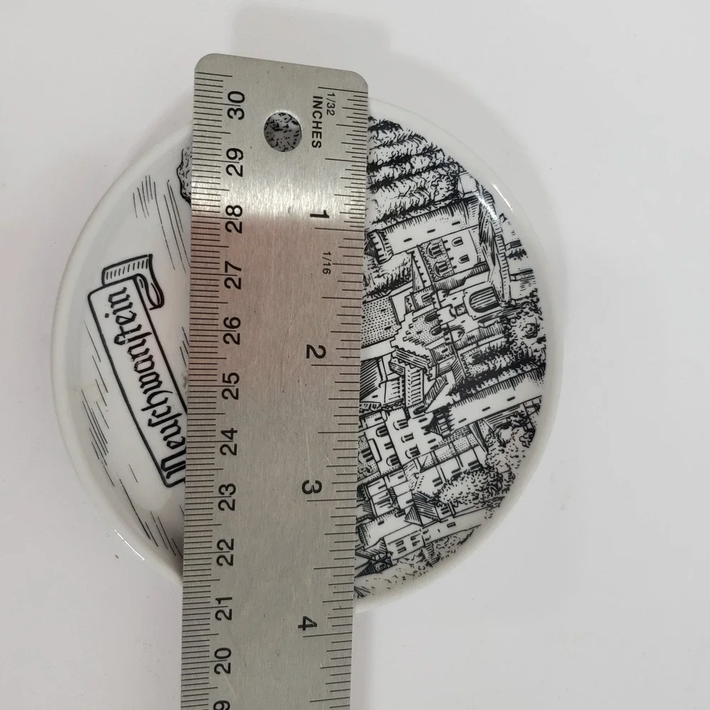 German Landmarks Coasters 4in Black White German Castle Porcelain Set